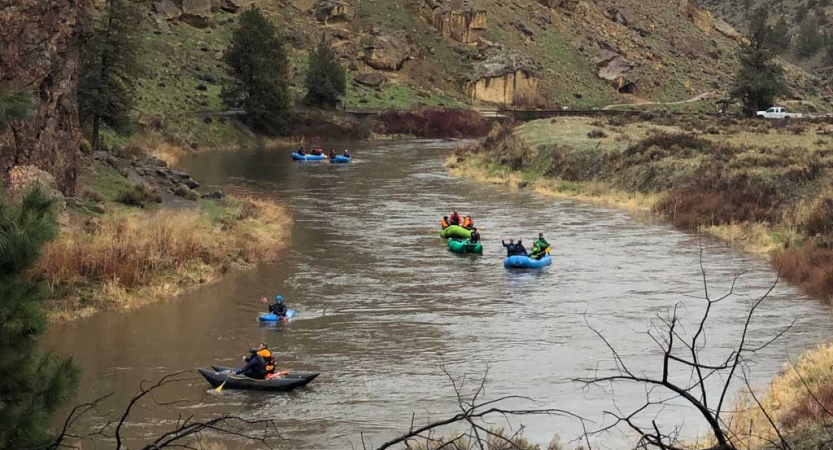 adults unplug on rafting trip in pacific northwest